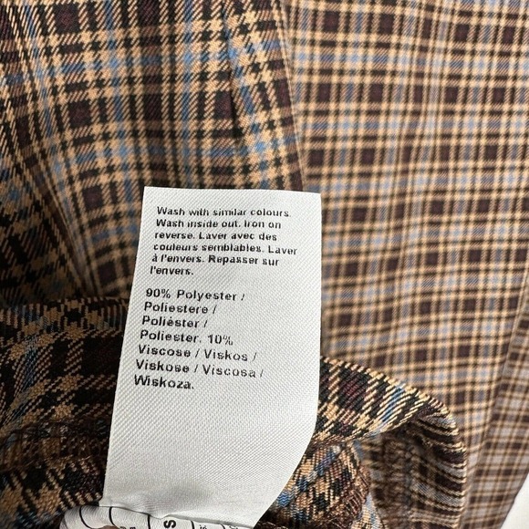 NWT River Island Check Wrap Blazer Dress Women's Heart Buttons Brown Size 12 - Picture 7 of 7